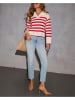 Milan Kiss Pullover in Creme/ Rot