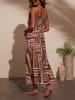 Milan Kiss Kleid in Hellbraun/ Creme