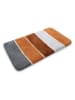 Homie Living Hoogpolige badmat "Rio Marina" oranje/grijs/wit