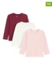 COOL CLUB 3-delige set: longsleeves rood/wit/lichtroze