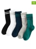 COOL CLUB 5er-Set: Socken in Türkis/ Weiß/ Schwarz