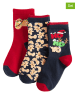 COOL CLUB 3-delige set: sokken rood/donkerblauw