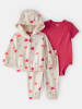 carter's 3-delige  outfit crème/roze