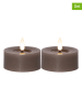 STAR Trading 2-delige set: ledwaskaarsen "Flamme Flow T-Light" taupe - (H)5,5 cm