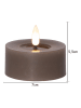 STAR Trading 2er-Set: LED-Echtwachs-Kerzen "Flamme Flow T-Light" in Taupe - (H)5,5 cm