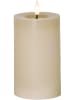 STAR Trading LED-Windlicht "Flamme Flow Pillar" in Beige - (H)15 x Ø 7,5 cm