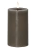 STAR Trading Świeca woskowa LED w kolorze szarobrązowym - wys. 15 cm