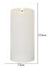 STAR Trading LED-Wachskerze "Flamme Flow" in Weiß - (H)17,5 x Ø 7,5 cm