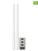 STAR Trading 2-delige set: ledkaarsen "Vlam Slim" wit - (L)38 cm
