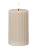 STAR Trading LED-Wachskerze "Flamme Stripe" in Beige - (H)15 cm