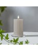 STAR Trading LED-Wachskerze "Flamme Stripe" in Beige - (H)15 cm