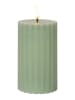 STAR Trading LED-Wachskerze "Flamme Stripe" in Grün - (H)15 cm