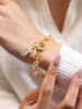 L'Atelier de Gaia Vergulde armband met edelstenen en parels
