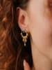 L'Atelier de Gaia Vergulde oorstekers met edelstenen