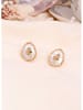 L'Atelier de Gaia Pozłacane kolczyki-wkrętki z masą perłową