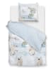 HNL Komplet pościeli flanelowej "Polare" w kolorze biało-błękitnym