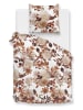 HNL Komplet pościeli flanelowej "Sofia" w kolorze biało-jasnobrązowym