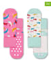 Happy Socks 2-delige set: sokken lichtroze/ wit