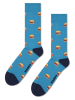 Happy Socks 4er-Set: Socken "Food" in Blau/ Dunkelblau