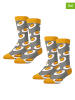 Lucky Socks Skarpety (2 pary) "Halloween" w kolorze szaro-pomarańczowo-białym