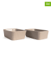 Sagaform 2-delige set: mini-ovenschalen "Flora" beige - (B)12,5 x (H)4,5 x (D)9 cm