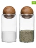Sagaform 2-delige set: zout & peperstrooier "Nature" bruin - (H)11 x Ø 5 cm