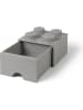 LEGO Pojemnik "Brick 4" w kolorze szarym z szufladami - 25 x 18 x 25 cm