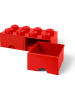 LEGO Schubladenbox "Brick 8" in Rot - (B)50 x (H)18 x (T)25 cm