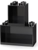 LEGO Regal "Brick" in Schwarz - (B)21,5 x (H)32 x (T)16 cm