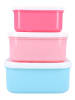Prêt 3er-Set Lunchboxen "Prêt Fresh Bites" in Rosa/ Pik/ Hellblau