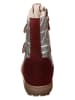 kmins Leder-Winterboots in Dunkelrot/ Silber