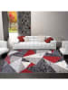 deco Rugs & Carpet Kurzflor-Teppich "Decora" in Rot/ Grau