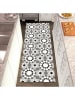 deco Rugs & Carpet Vinyl-Teppich in Grau/ Schwarz/ Weiß