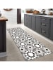 deco Rugs & Carpet Vinyl-Teppich in Grau/ Schwarz/ Weiß