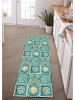 deco Rugs & Carpet Vinyl tapijt turquoise/crème