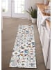 deco Rugs & Carpet Vinyl-Teppich in Grau/ Bunt