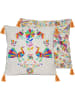 Madre Selva Kussenhoes "Ave Otomi" crème/meerkleurig - (L)45 x (B)45 cm