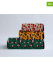 Madre Selva 3tlg. Handtuch-Set "Animal Print" in Orange/ Grün/ Mint