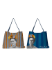 Madre Selva 2-delige set: shoppers blauw/oranje - (B)65 x (H)45 cm