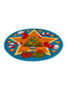 Madre Selva Kurzflor-Teppich "Christmas Time" in Blau/ Bunt
