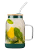 Vialli Design Glas mit Trinkhalm in Grün - 600 ml