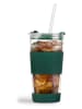 Vialli Design Thermoglas mit Trinkhalm in Grün - 600 ml