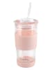 Vialli Design Thermoglas mit Trinkhalm in Rosa - 600 ml
