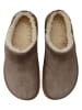 Kaiser Naturfellprodukte Klapki wełniane "Lina" w kolorze szarobrązowym