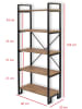 Evila Bücherregal "Abel" in Schwarz/ Hellbraun - (B)60 x (H)156 x (T)30 cm
