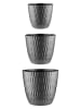 Evila 3er-Set: Blumentöpfe in Anthrazit