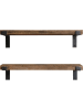 Scandinavia Concept 2er-Set: Wandregale "LAM004" in Walnuss/ Schwarz - (B)60 x (H)16 x (T)14 cm