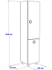 Evila Badschrank "Lipa" in Weiß - (B)35 x (H)155 x (T)32 cm