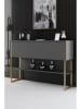 Evila Sideboard "Luxe" in Grau/ Gold - (B)120 x (H)80 x (T)30 cm