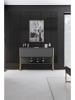 Evila Sideboard "Luxe" in Grau/ Gold - (B)120 x (H)80 x (T)30 cm